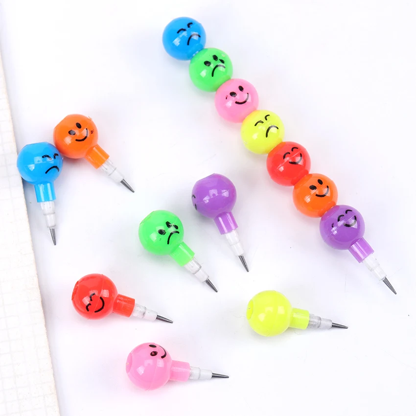 

5PCS/Lot Creative Cartoon Sugar-Coated Writing Pencil Haws Smiley Graffiti Pencil Stationery Gifts For Kids School Supplies