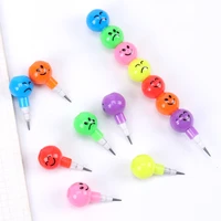 5pcslot creative cartoon sugar coated writing pencil haws smiley graffiti pencil stationery gifts for kids school supplies