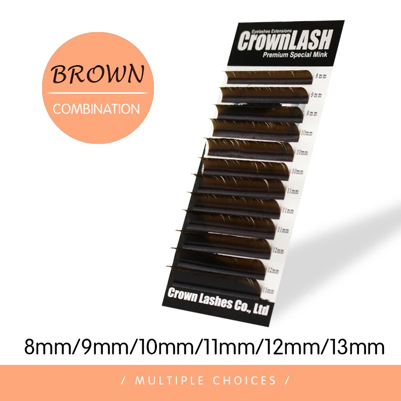 CrownLASH шоколадный коричневый BCD 0 10 8 13 мм смешанный размер лоток для наращивания