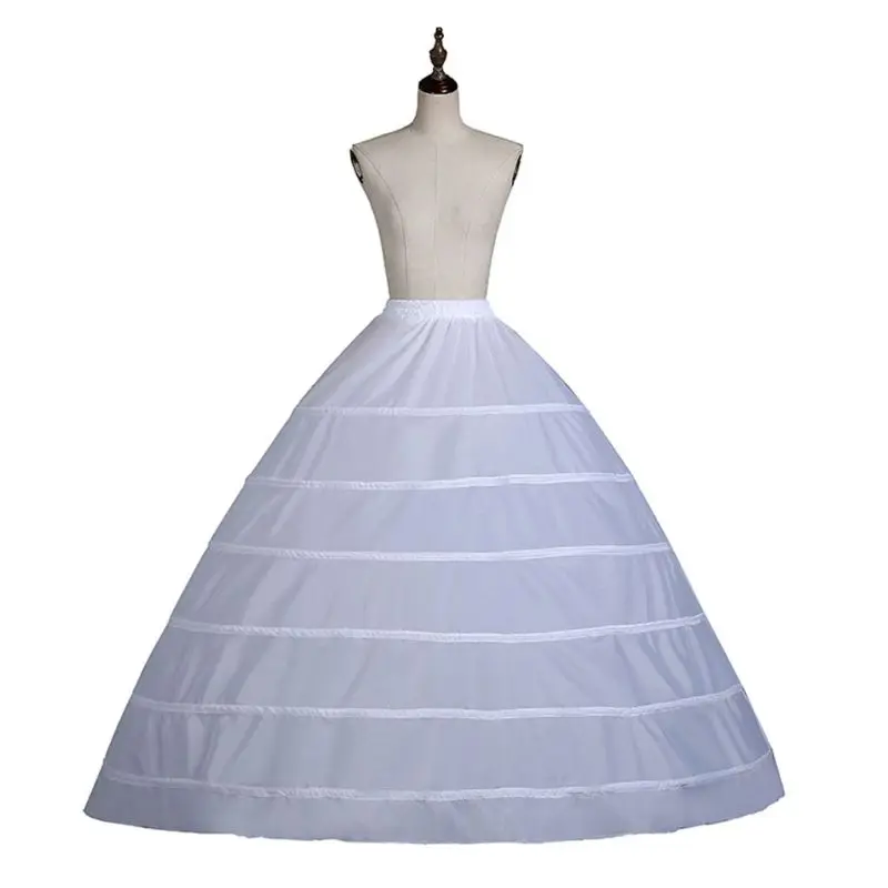 

Wedding Dress Skirt Support Costume Petticoat Slip Large 6-Hoops Yarnless Petticoats for Bride Women