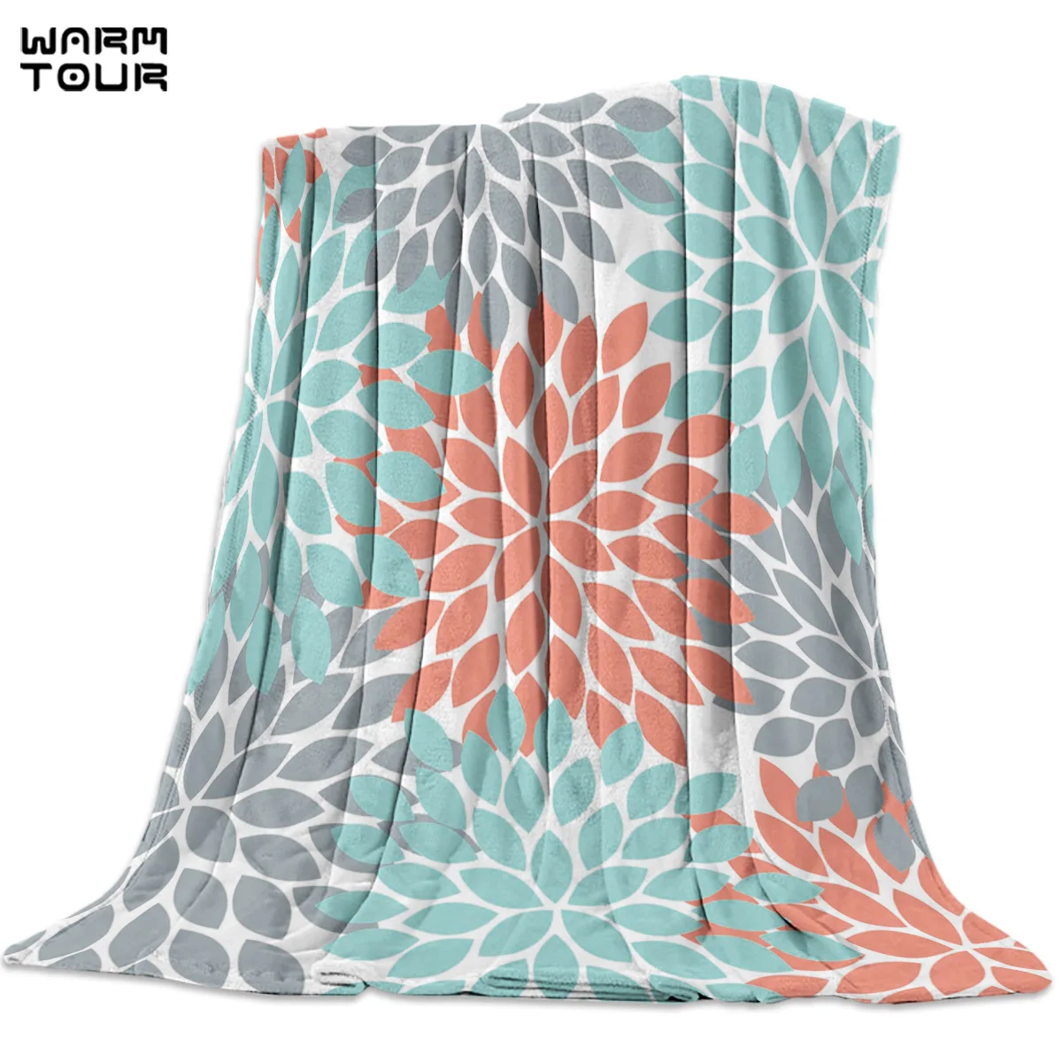 Одеяло для сна с разноцветным рисунком мягкое удобное бархатное плюшевое одеяло