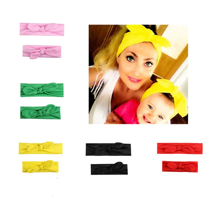 

2PCS/Set Mom Mother & Daughter Kids Baby Girl Bow Headband Hair Band Accessories Parent-Child Family Headwear Head Band Headdres