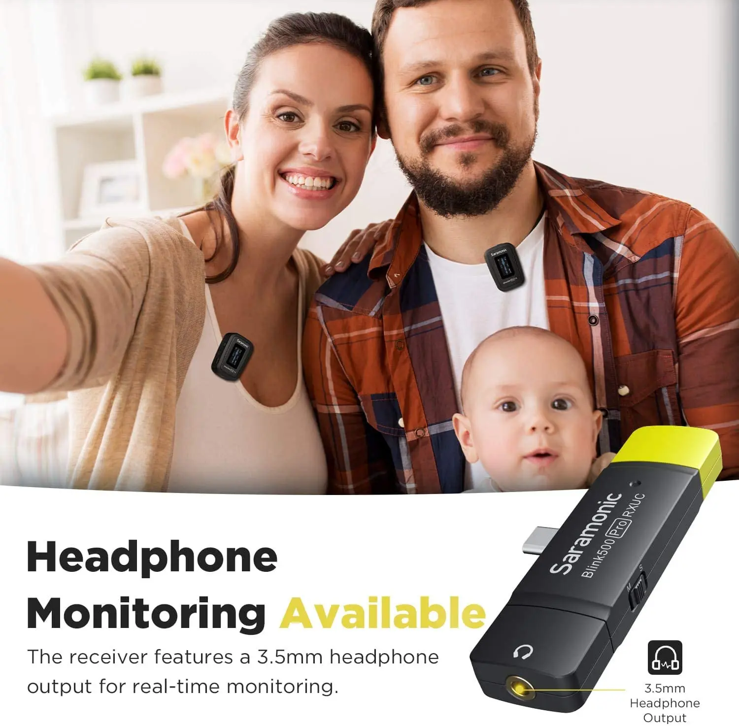 구매 Saramonic Blink500 Pro 듀얼 채널 무선 Lavalier 마이크 USB-C 수신기 USB-C 안드로이드 전화 노트북 태블릿 비디오