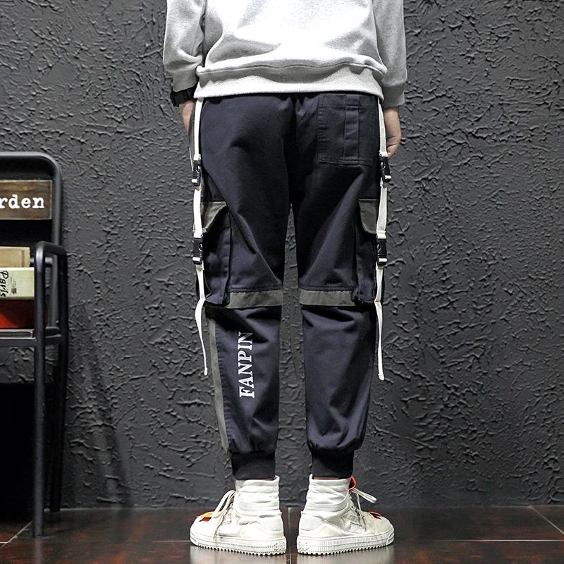 

FAVOCENT 2019 Autumn Men's Fashion Casual Street Wear Pants Hip Hop Male Tactical Joggers Trousers Side Pockets Cargo Over Size