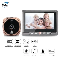 saful digital peephole video camera door bell video eye with tf card taking photo door peephole viewer monitor for home