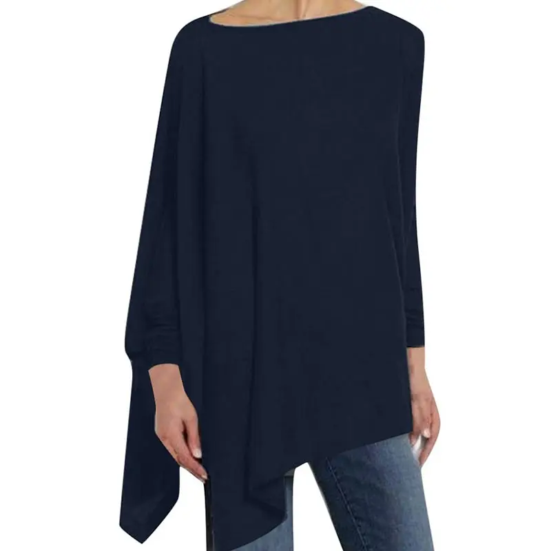 

Women Causal Long Sleeve Cotton Blouse Spring Loose Irregular Shirt Female Solid Sweatshirt Female Tops Pullover