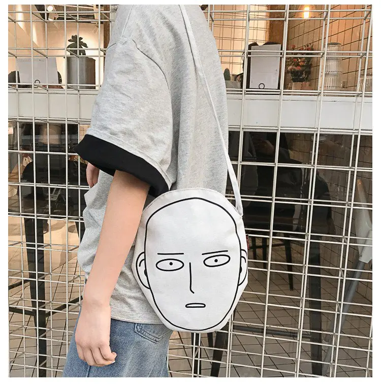 

Anime ONE PUNCH MAN Cosplay Saitama Canvas Bag Glazed Expressions Haversack Single shoulder Bag Gift