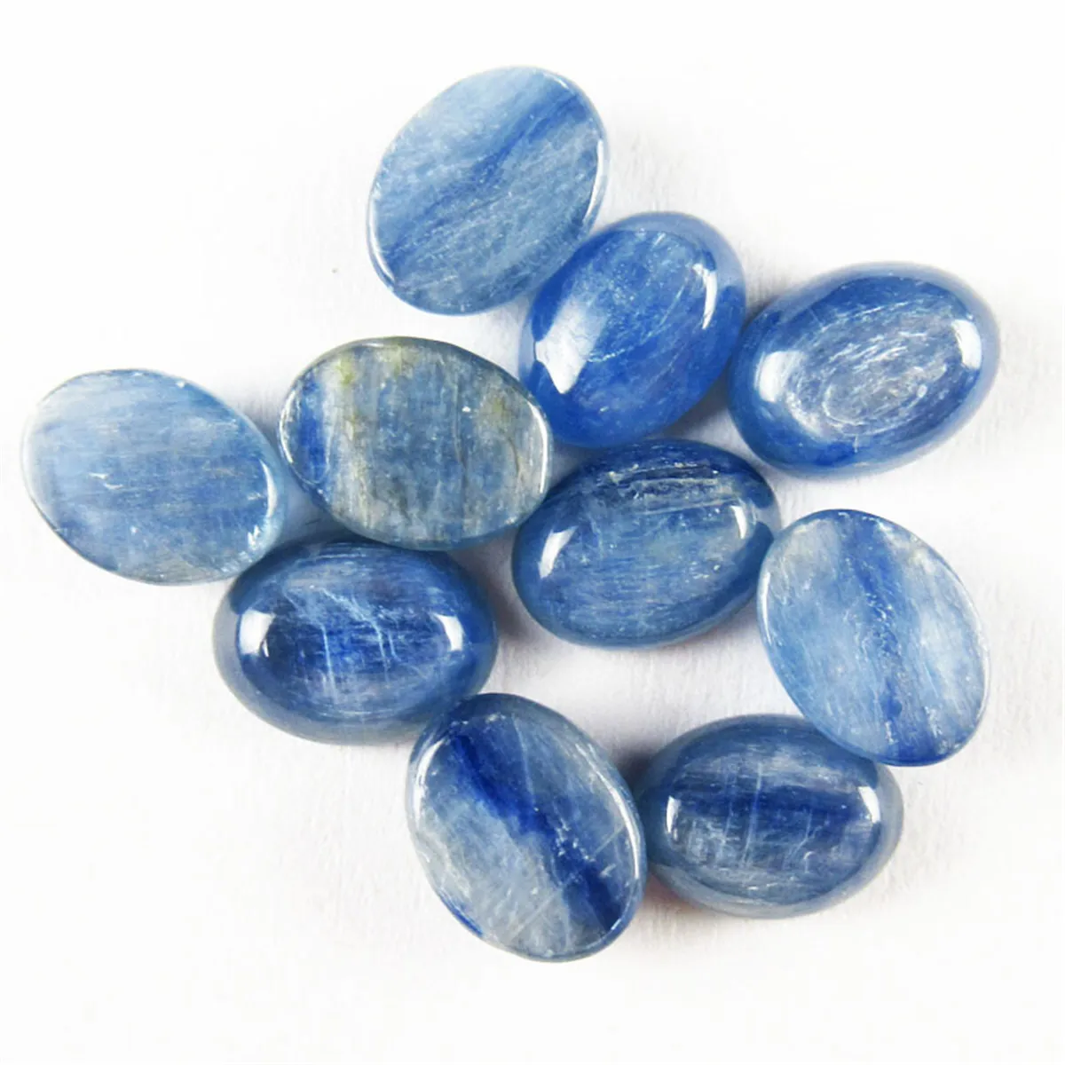 

6Pcs 8x6mm A+ Natural Blue Kyanite Oval Cab Cabochon