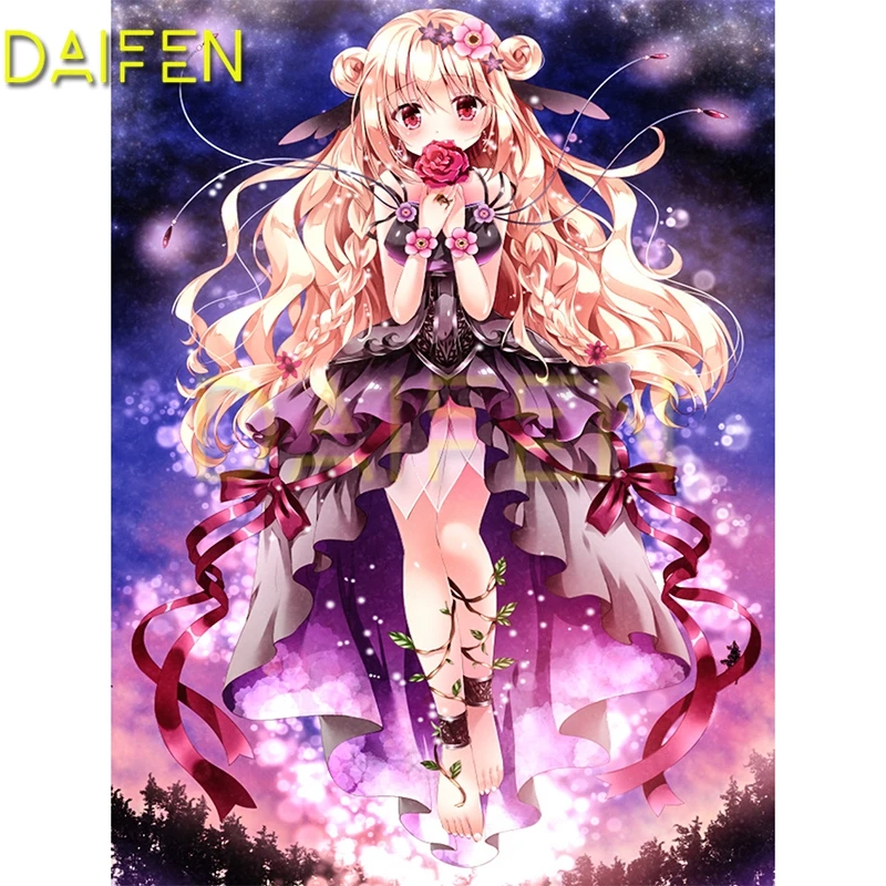 Круглая Алмазная мозаика с рисунком мультяшной девочки, полноразмерная Алмазная Вышивка крестиком, мультяшная картина из 5 страз своими руками, мультяшная картина