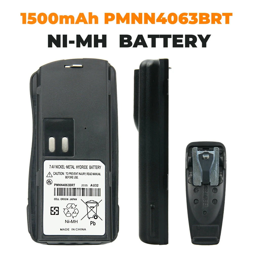 

NiMh аккумулятор для двухсторонней радиосвязи Motorola PMNN4046 AXU4100 AXV5100 CP125 GM338 GM398 GP2000 GP2100 P020 VL130, 7,4 В, 1500 мАч