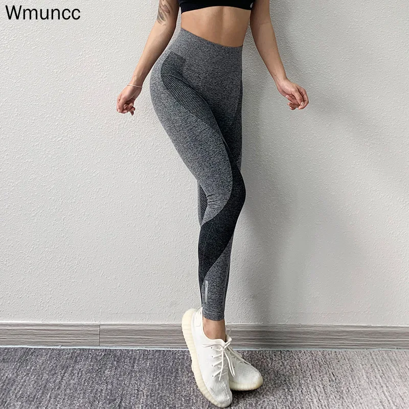 Бесшовные Спортивные Леггинсы для женщин с высокой талией облегающие штаны йоги