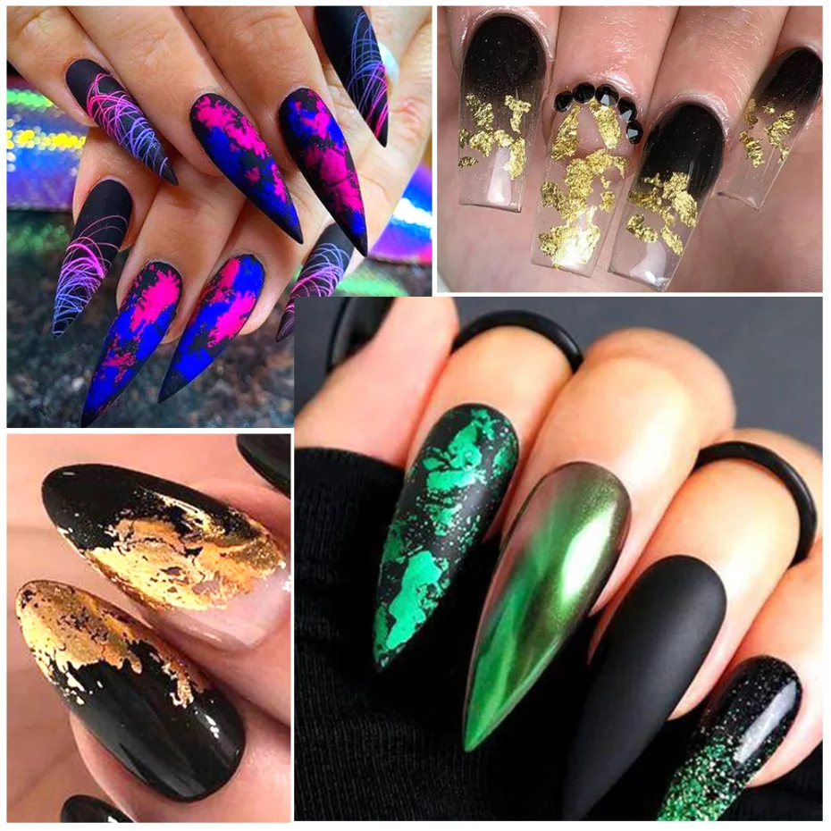 

Aluminum Foil Nail Glitter Sequins Flakes Irregular Foil Paper UV Gel Polish Reflective Chrome Powder Nail Art Decor LA950-1