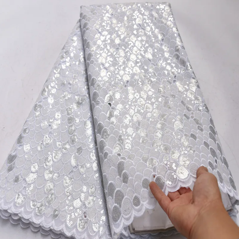 2019 Latest leaf design Handcut organza lace African Swiss fabric with Sequins for party dress 5 yards QG793 | Дом и сад