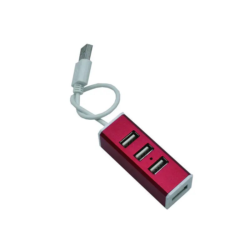 

Mini 4 Ports USB 2.0 High Speed Hub Splitter Adapter Red For PC Computer Laptop
