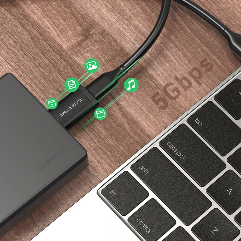Адаптер Cabletime Type C USB к 3 0 A папа OTG зарядка и синхронизация конвертер для мобильных