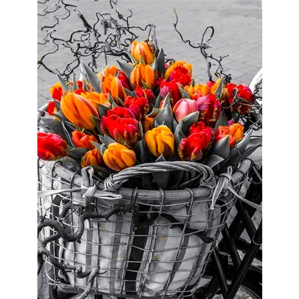 

Full 5D Diamond Painting flower Diamond Embroidery scenery Cross Stitch Full Rhinestone Mosaic Tulips Home Decor Gift BY211