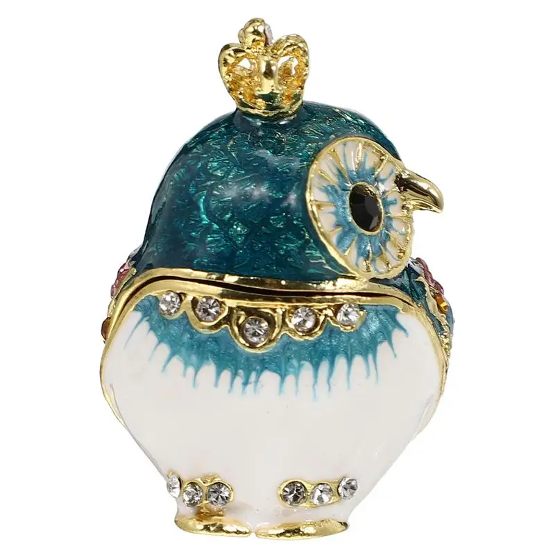 

Small Size Retro Metal Jewelry Box Vintage Owl Home Decor Trinket Case Ring Bracelet Pendant Storage Beads Organizer