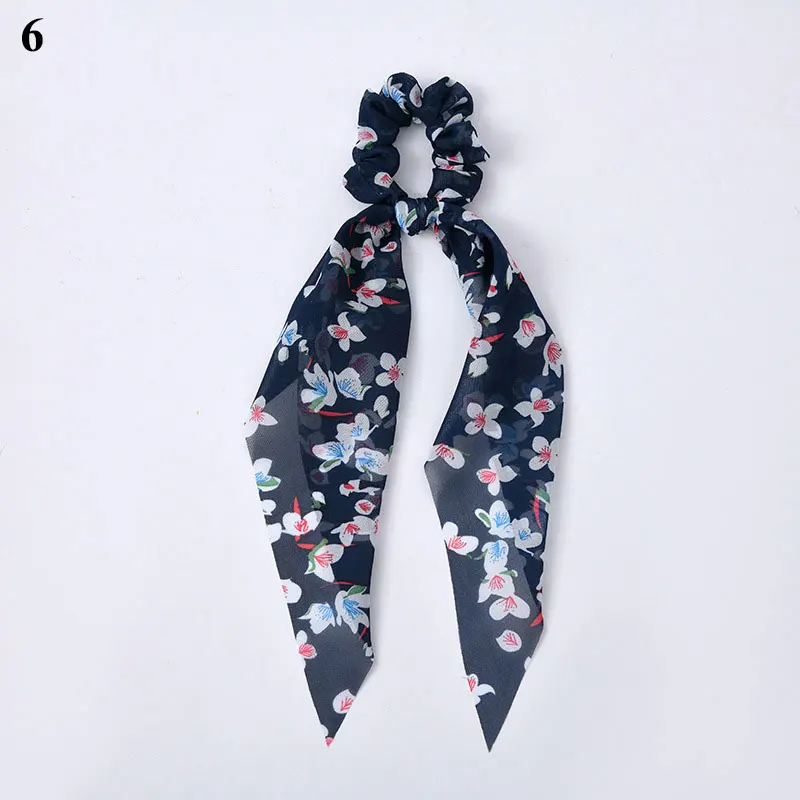 

Sweet Chiffon Floral Hair Scarf Hair Scrunchie Korea Summer Girls Hair Band Bow Long Ribbons Ponytail Hair Tie Hair Accessories