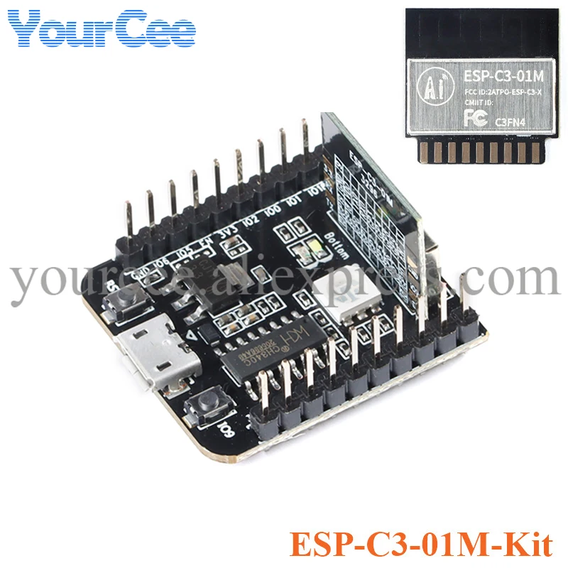 

ESP-C3-01M-Kit 2,4 GHz макетная плата, модуль 4M WiFi, беспроводной модуль, два режима, ESP32-C3M Bluetooth-совместимый модуль