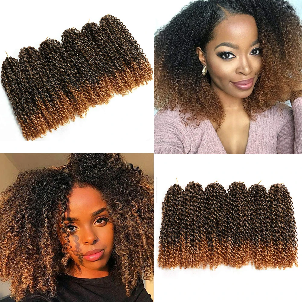 Женские кудрявые косички Hair Nest Marlybob Crochet Short Passion Twist Kinky Curly Braids Jerry.