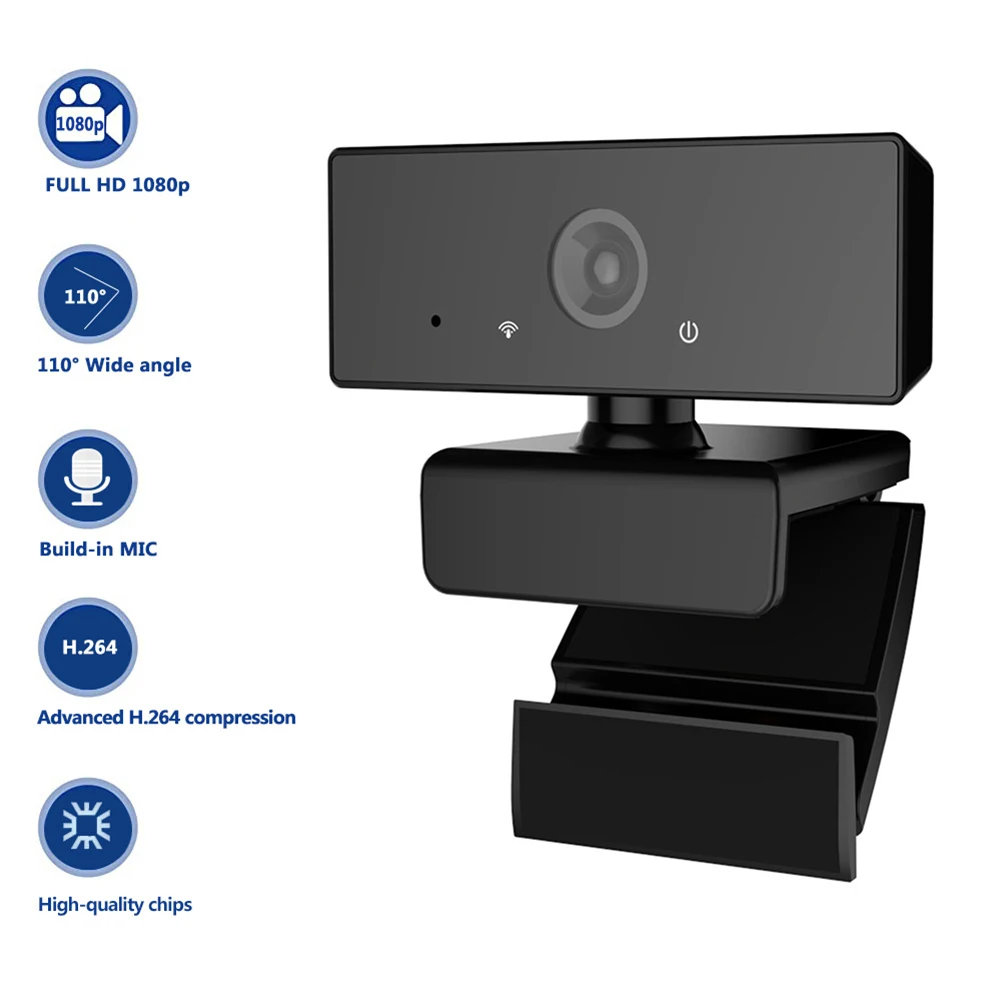 

Веб-камера C80 1080P, HD веб-камера со встроенным микрофоном HD 1920x1080p, USB Plug Play, широкоэкранное видео для ПК, ноутбука