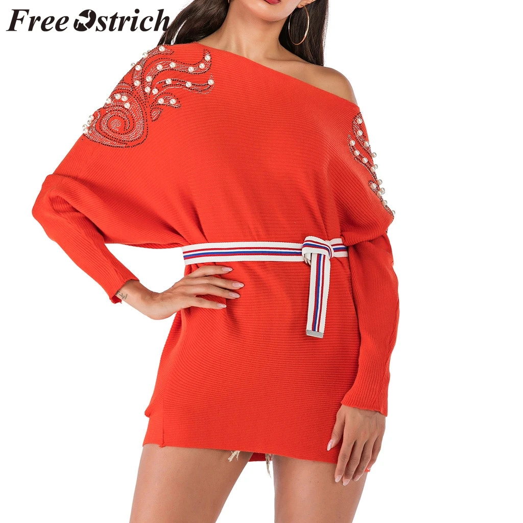 Свободный страусиный свитер женские длинные оранжевые свитера с длинными