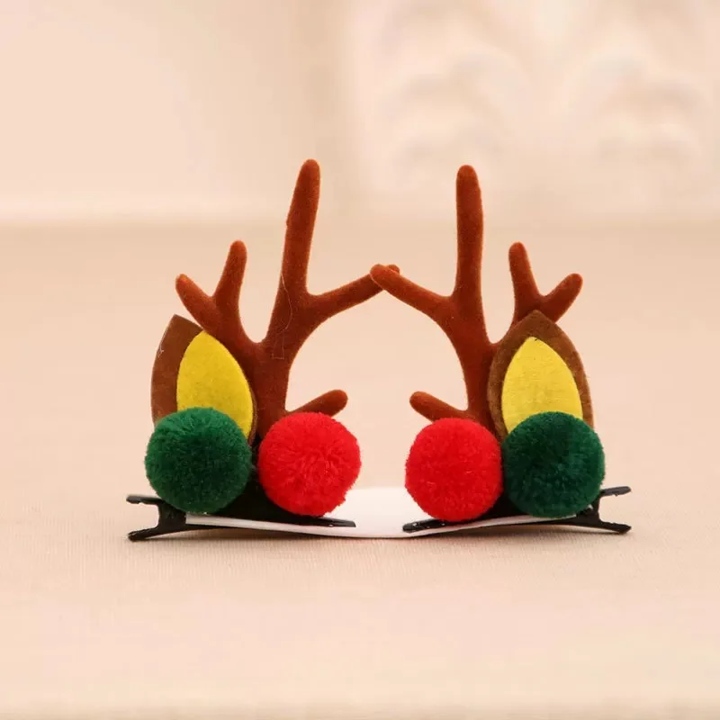 

2pcs Cute Deer Ear Hairpins Christmas Barrettes Hair Decorationd Beautiful Deer Antlers Hair Clips Hair Accessories Girls Gift