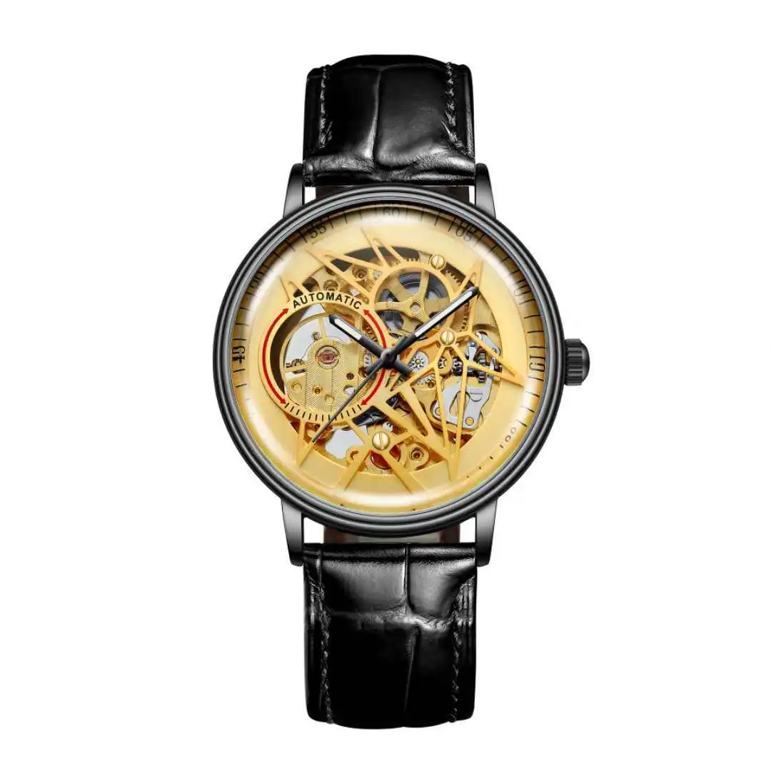 

China wind automatic mechanical watch men's hollow out retro leisure watch men's waterproof luminous brand genuine men's Watch