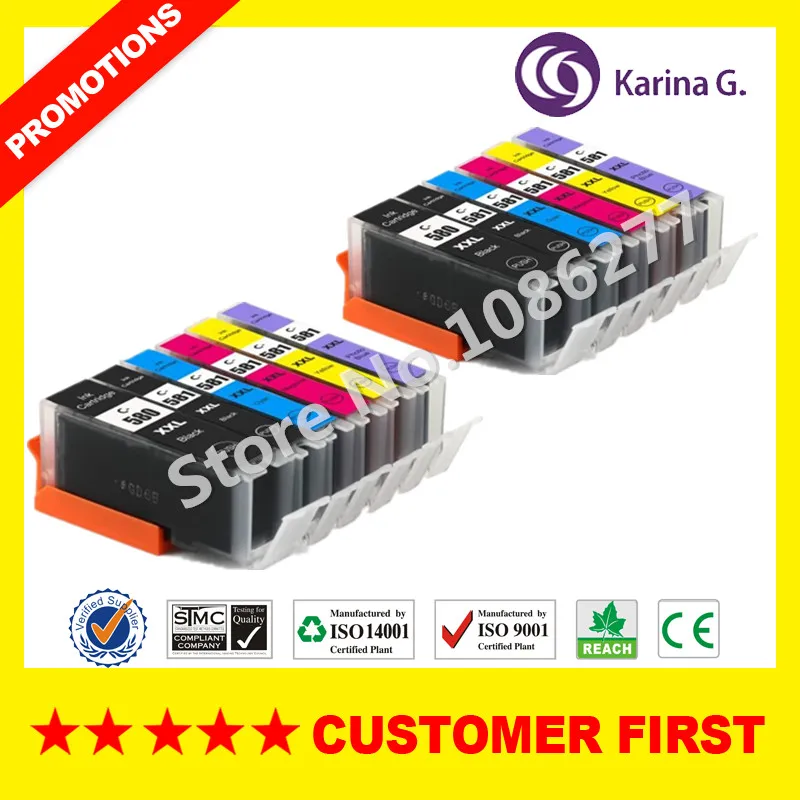 Совместим с Canon PGI580 CLI581 PGI 580 CLI 581 чернильный картридж для принтера принтерам PIXMA