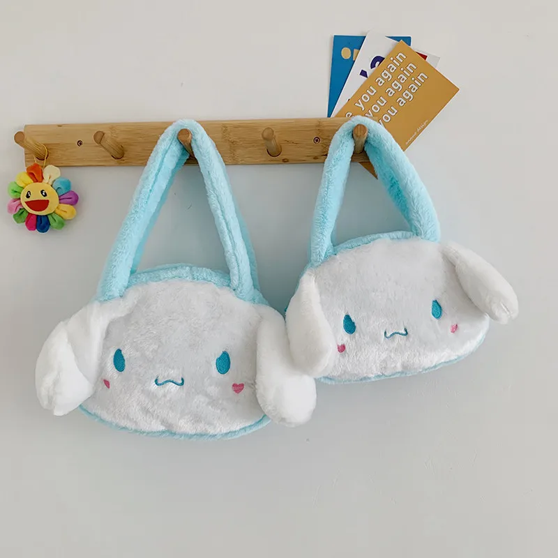 

Women cute plush puppy handbag 2021 new cartoon bow girl shoulder bag doll bag