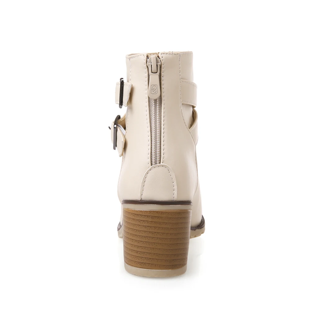 Женские ботильоны на высоком каблуке осенние полусапожки из искусственной кожи