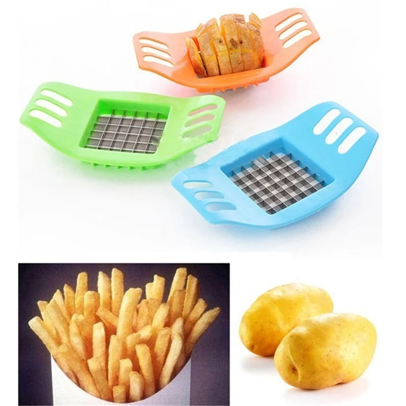 Stainless Steel Vegetable Fruit Carrot Chopper French Fry Potato Chip Cutter Chips Easy Cut Kitchen Tools Accessories Gadgets