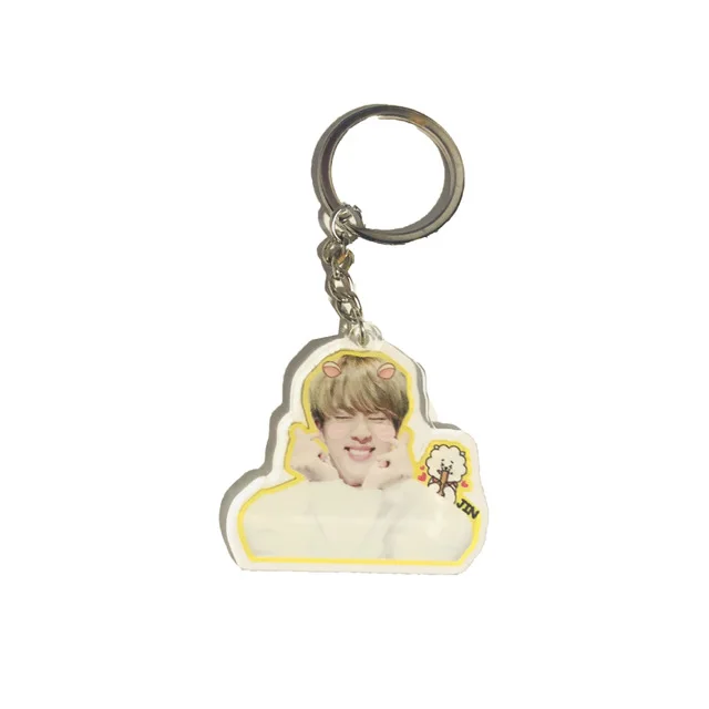 Милый мультфильм изображение альбом карта душа акриловый jungkook брелок J-HOPE V SUGA JIN RM JIMIN брелок