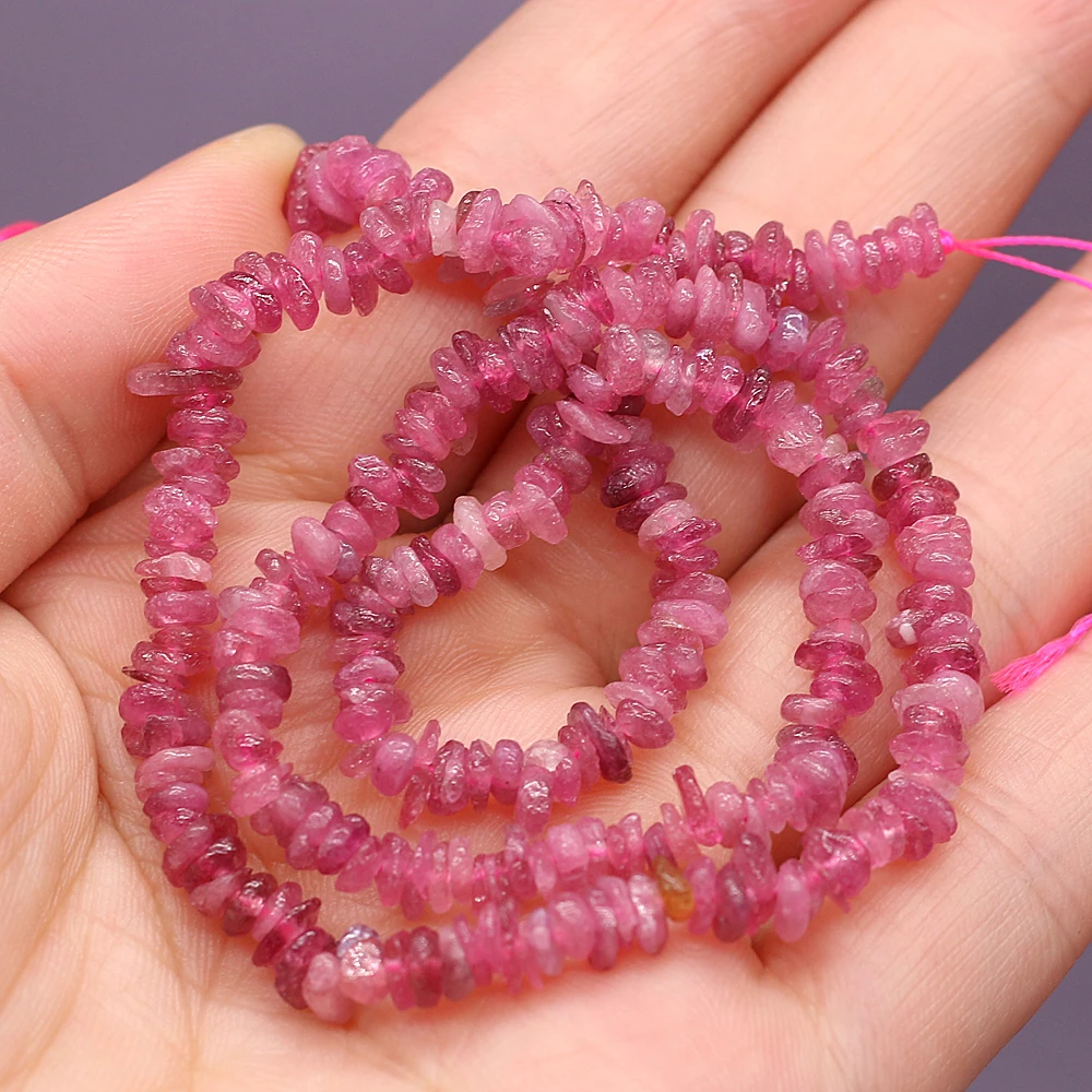 

Natural Strawberry Crystal Stone Freeform Chips Gravel Beads Natural Stone for Jewelry Making DIY Bracelet Necklace Gifts