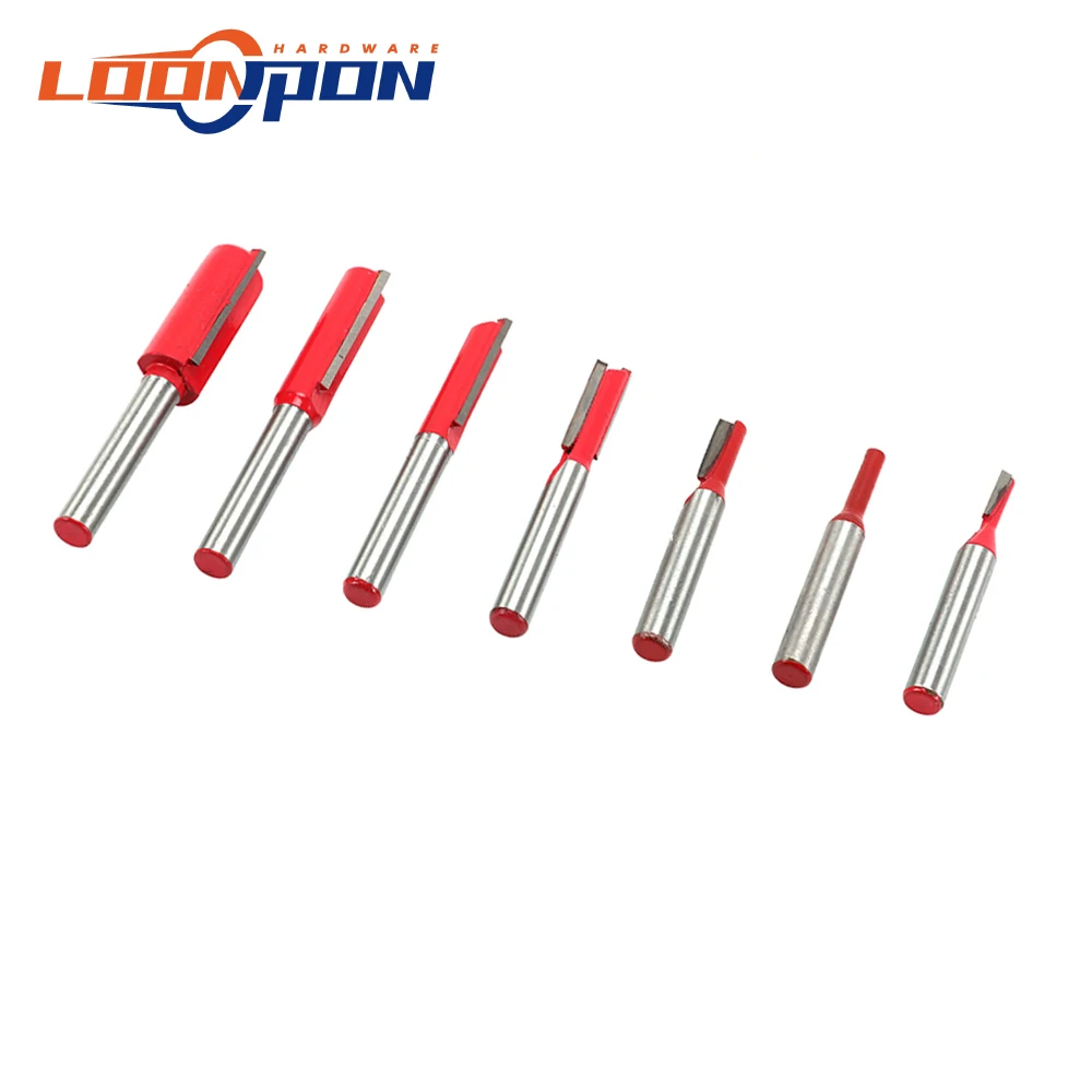 7 шт. прямые фрезы 1/4 &quotхвостовик двойной одинарный фреза с лезвием Набор бит