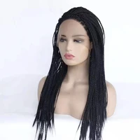 suq braided synthetic lace front wig for black women 132 5 lace heat resistant double box braid wigs