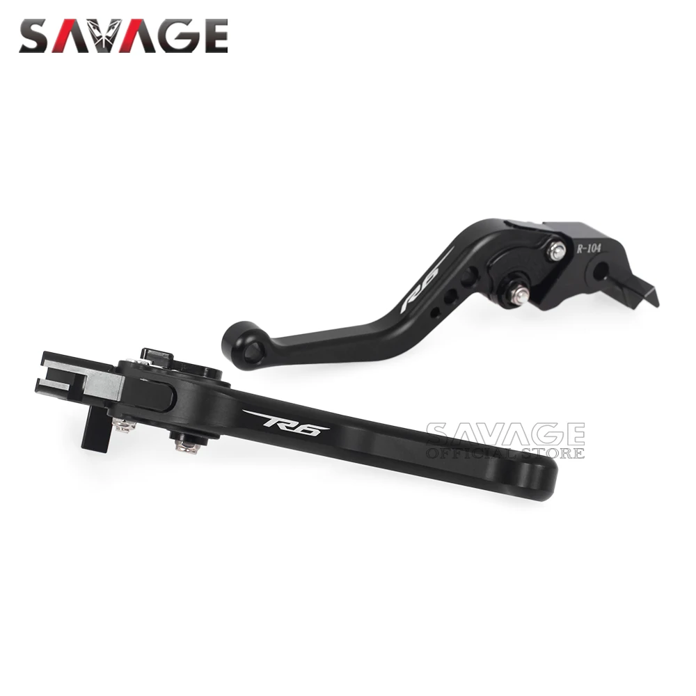 R6 Logo Short Clutch Brake Levers For YAMAHA YZF 1999-2021 YZFR6 2004 2006 2020 Motorcycle Accessories Adjustable CNC Handles | Автомобили