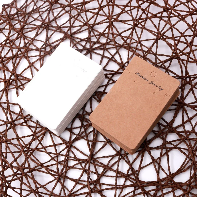 

100pcs/lot Earrings and Necklaces Display Cards Cardboard Earring Holder Blank Jewelry Packaging Kraft Paper Hang Tag Card