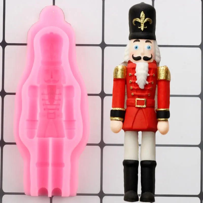 3D Nutcracker Soldier Silicone Molds DIY Christmas Cake Decorating Tools Cupcake Topper Fondant Mold Candy Clay Chocolate Moulds | Дом и сад