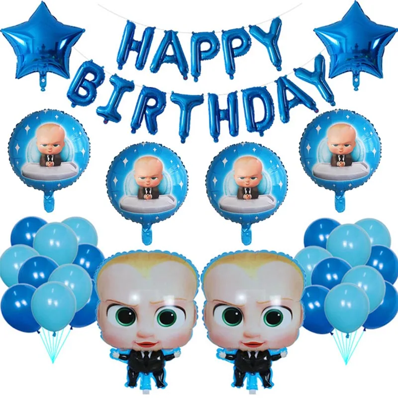 

38pcs 30 inch Number Foil Balloons Boss Baby Balloon Baby Shower 1 2 3 4 5 6st Birthday Party Decoration Cartoon Helium Globos