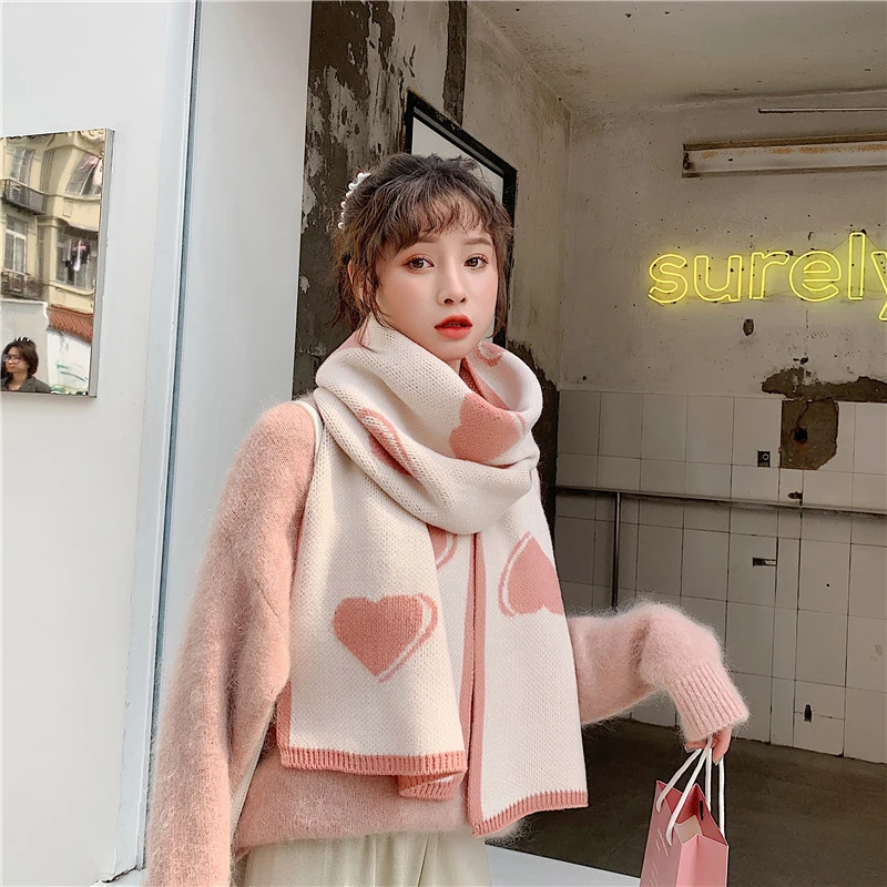 

Autumn winter warm print soft fashion new arrival temperamental high quality vintage elegant cute casual long knit scarf