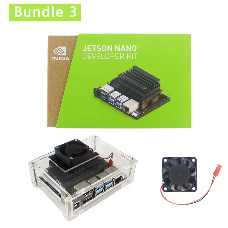 Комплект 3 NVIDIA Jetson Nano Developer Kit Cortex-A57 1,43 ГГц 128-core Maxwell GPU Акриловый Чехол | вентилятор | адаптер питания | sd-карта | HDMI - Комплект: Комплект 3