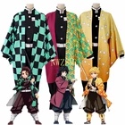 Demon Slayer Kimetsu no Yaiba косплей костюм парики Kamado Tanjirou Agatsuma Zenitsu Giyuu Tomioka полный набор японское кимоно волосы