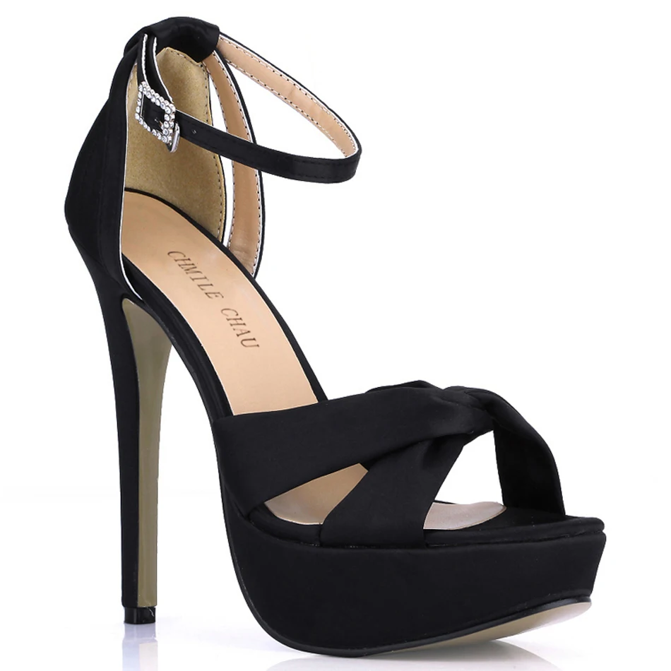 Декорированная элементами из атласа цвета слоновой кости Свадебная обувь для