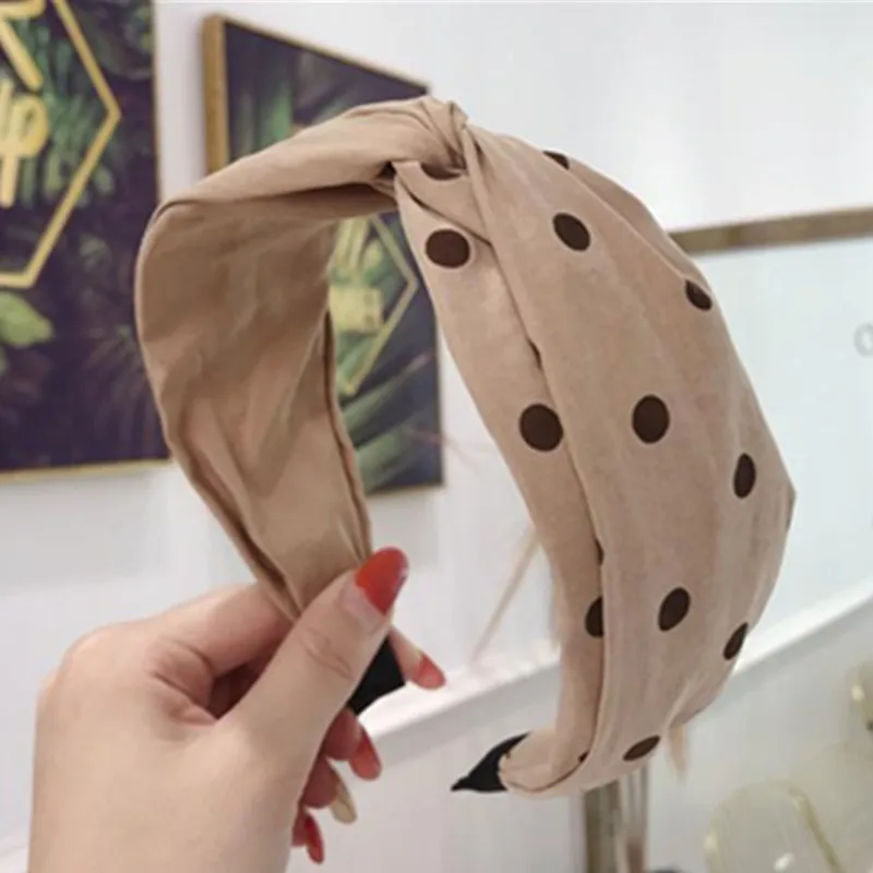 

Dots Print Cross Headband Women Hair Accessories Wide Head Band Simple Hairband for Adults Solid Headband Women Hair Hoop