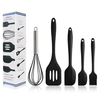 food grade silicone kitchenware set scraper silica gel cooking spatula egg beater bbq brush 5pcs silicone baking tools kit sets
