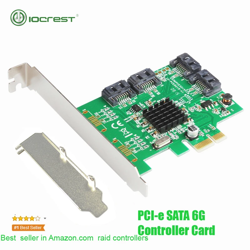 IOCREST PCIe 4 порта 6G SATA III 3 0 карта контроллера Marvell 88SE9215 Non Raid 2 0x1 Расширительная