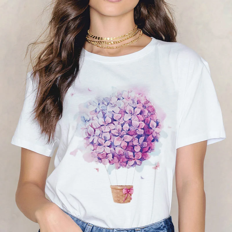 Женская футболка с коротким рукавом цветочным принтом повседневная летняя 2020 |