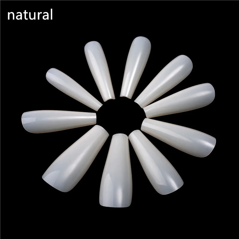 100 шт/Opp длинные ногти балерины ясный гроб Поддельные Советы ABS полное покрытие