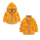 Новинка 2021, желтая зимняя куртка с капюшоном для мальчиков и девочек, с принтом животных, модная верхняя одежда, детские пальто с карманами